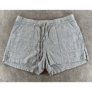 J.Crew Striped Drawstring Shorts Women's Medium Black White Casual Lounge